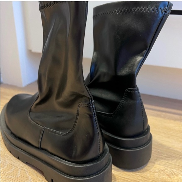 Zara leather lug boots - like new! - Picture 2 of 2